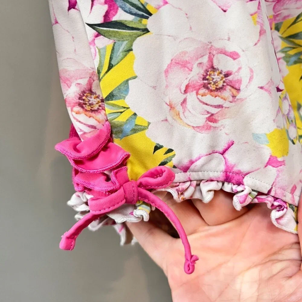 Posh Peanut Floral One Piece Long Sleeve Swimsuit- Size 2T‎
